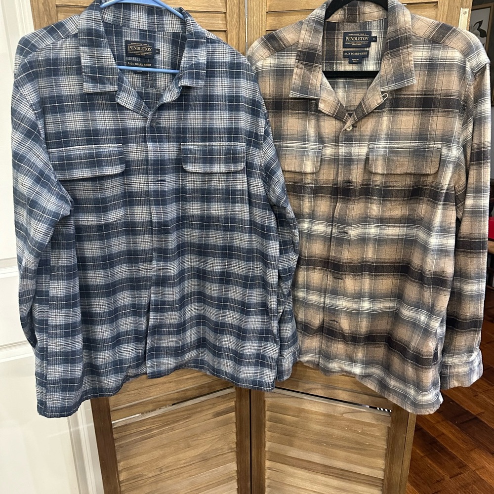 Lot of 4 flannel shirts. 2-Pendleton and 2-Bob Timberlake. All mens XL.